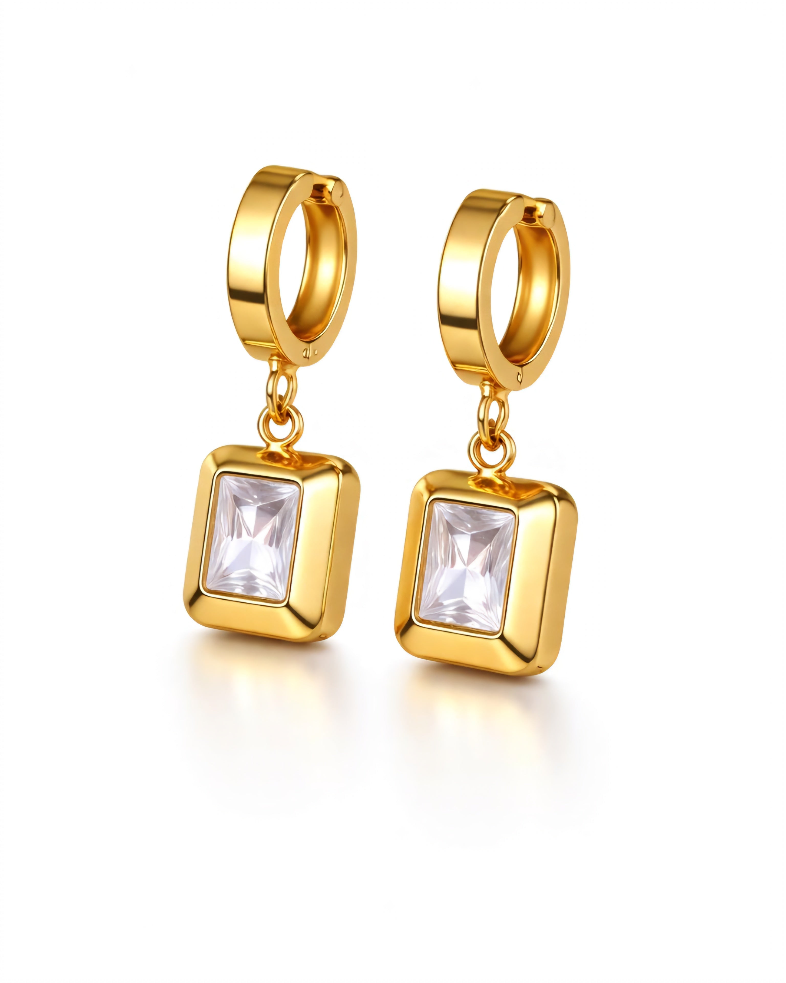 Crystal Gold Drop Earrings