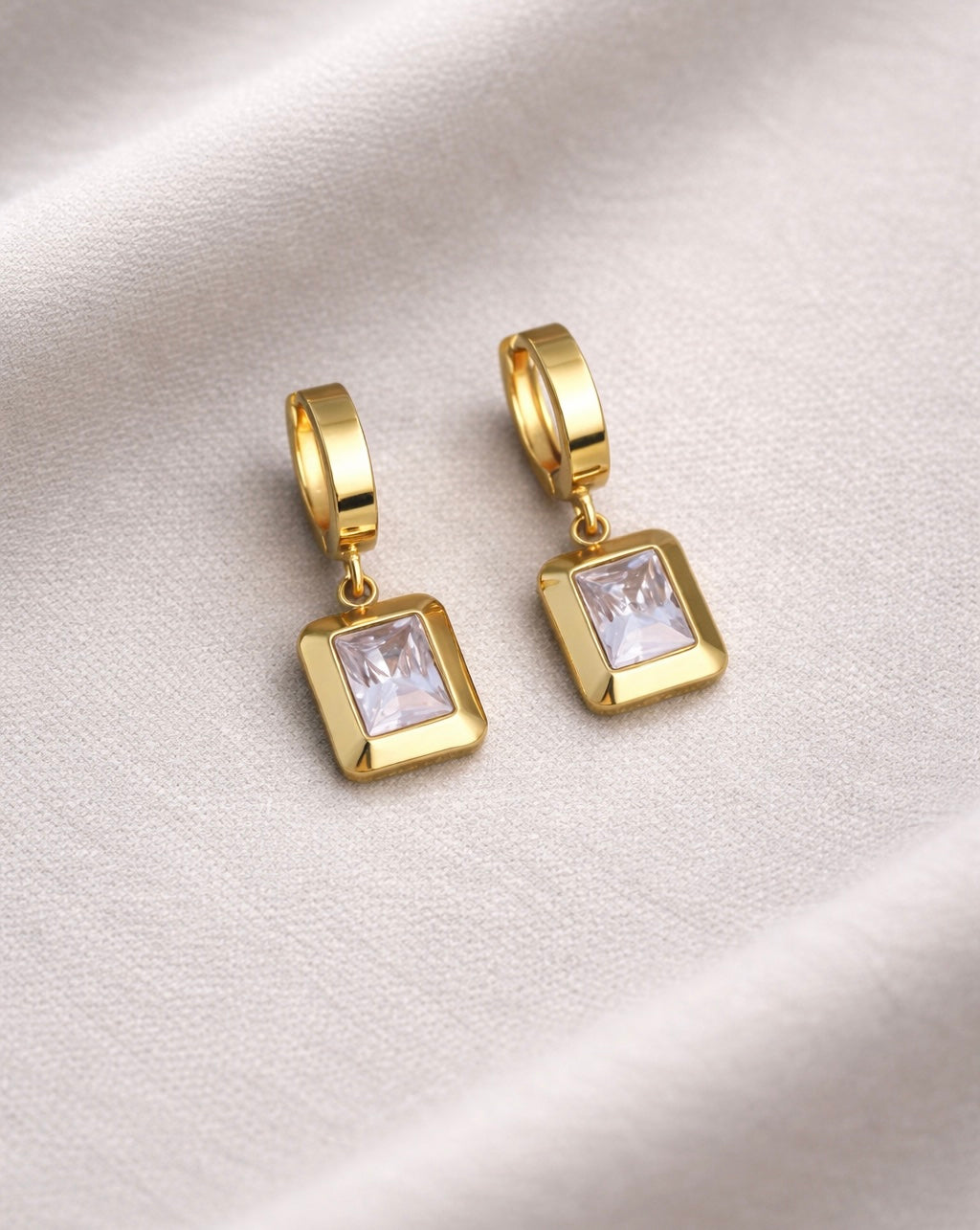 Crystal Gold Drop Earrings