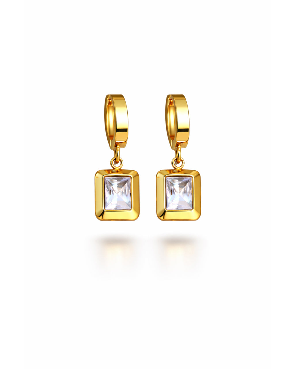 Crystal Gold Drop Earrings