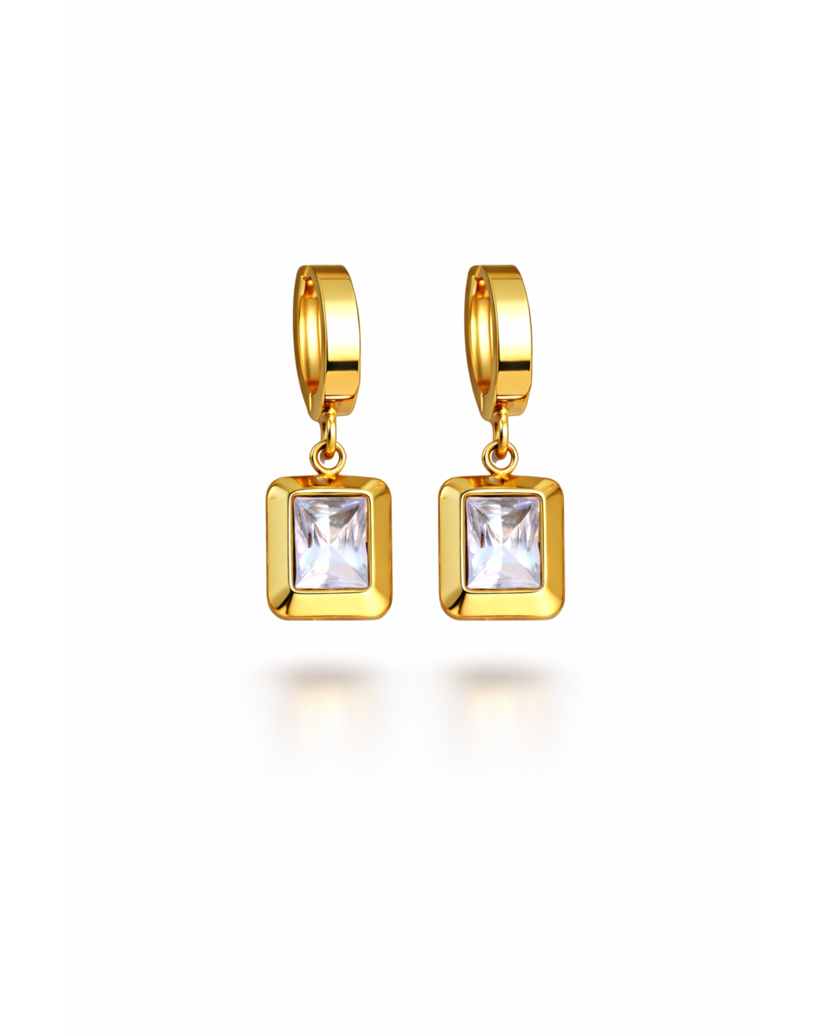 Crystal Gold Drop Earrings