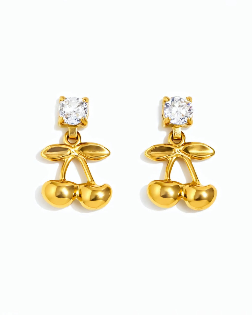Cubic Zirconia Cherry Drop Earrings