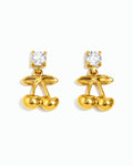 Cubic Zirconia Cherry Drop Earrings