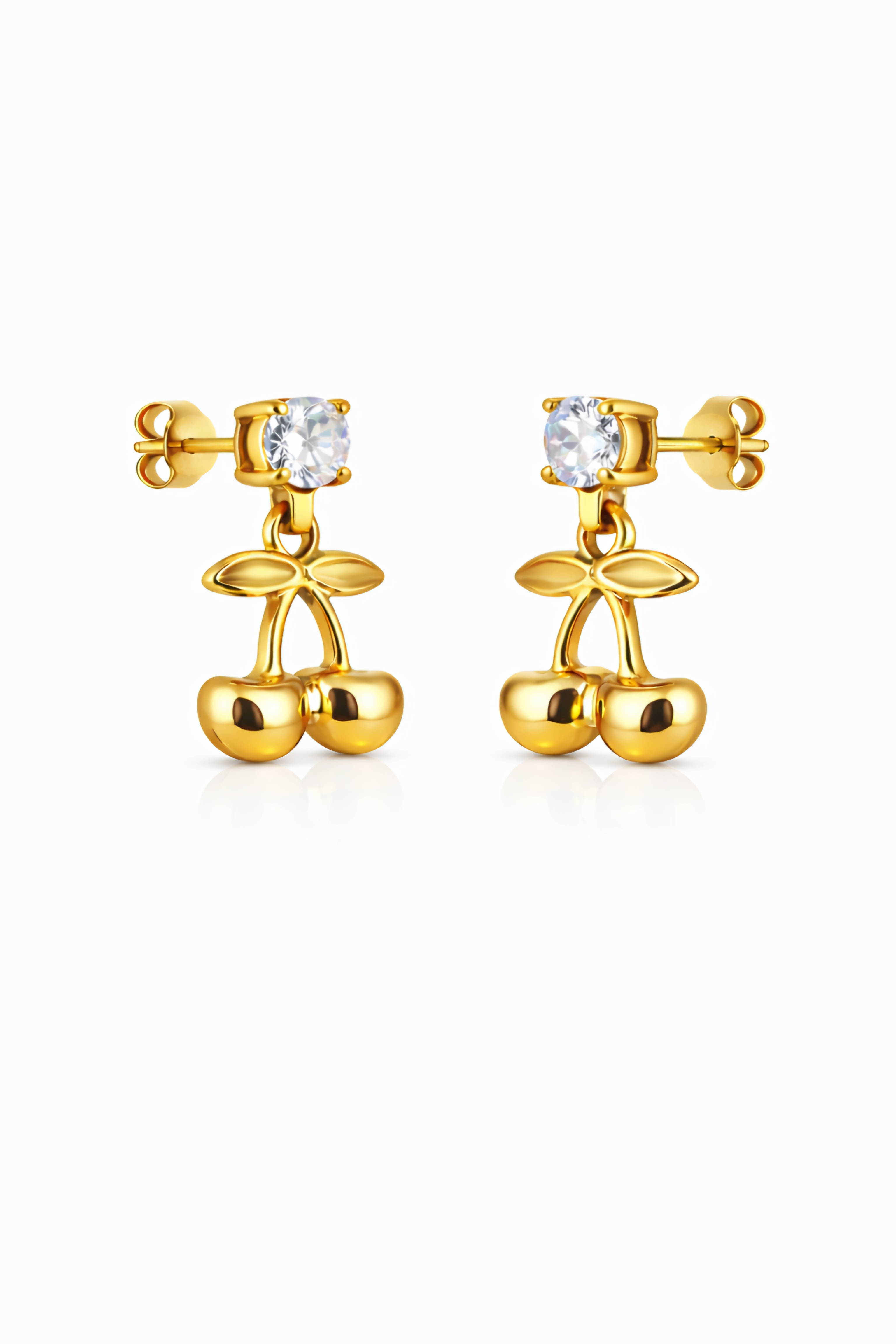 Cubic Zirconia Cherry Drop Earrings