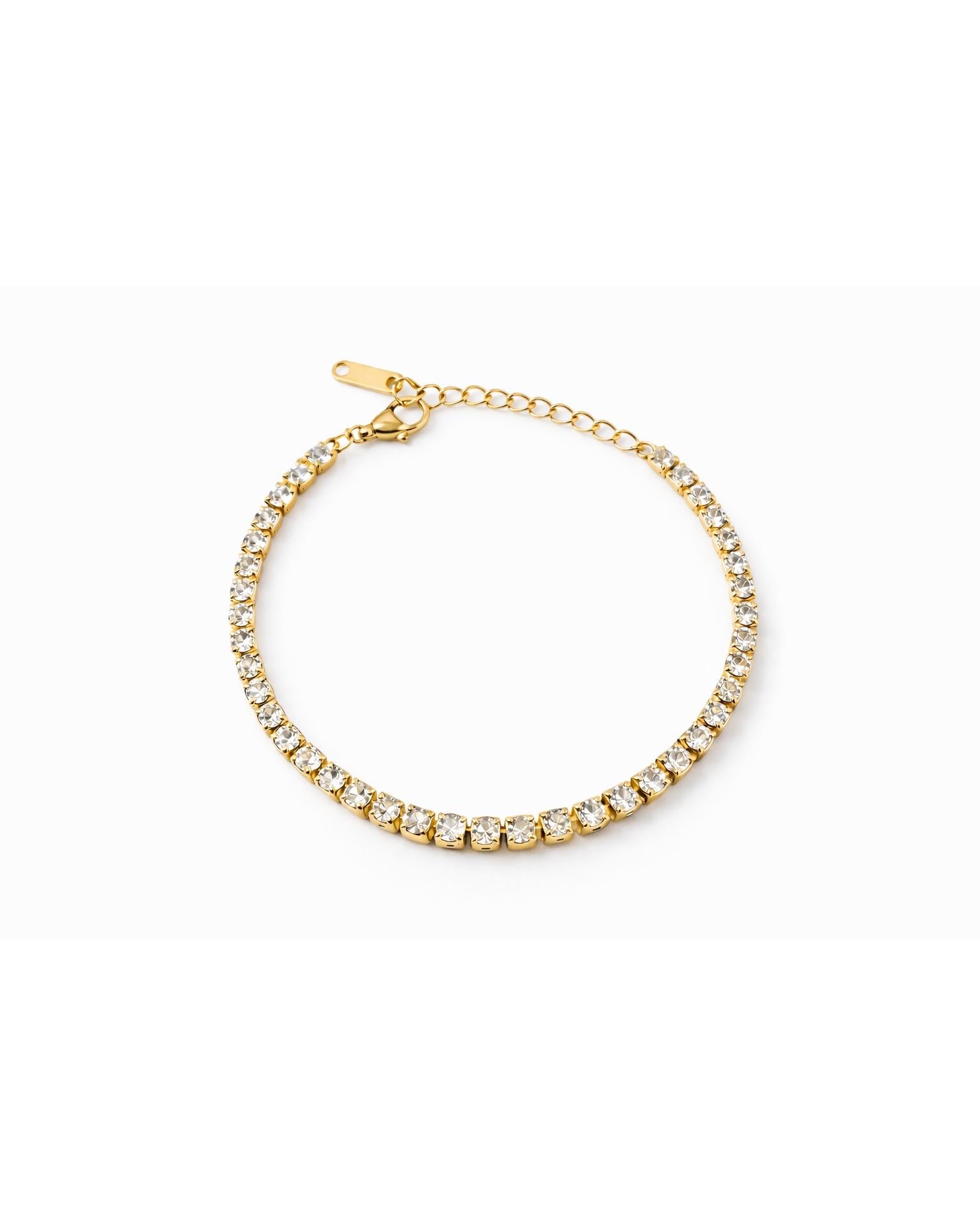 Gold Zircon Tennis Bracelet