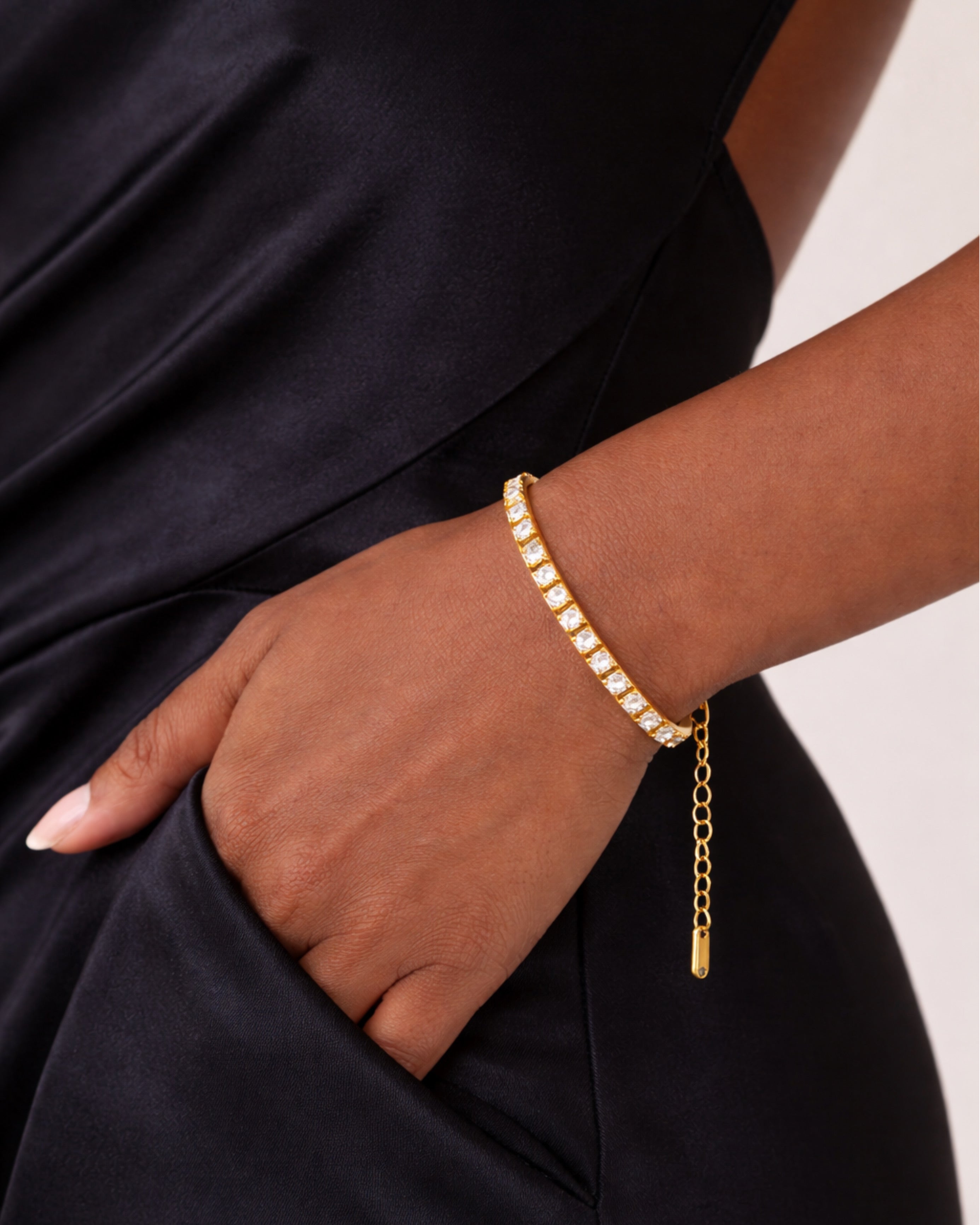 Gold Zircon Tennis Bracelet