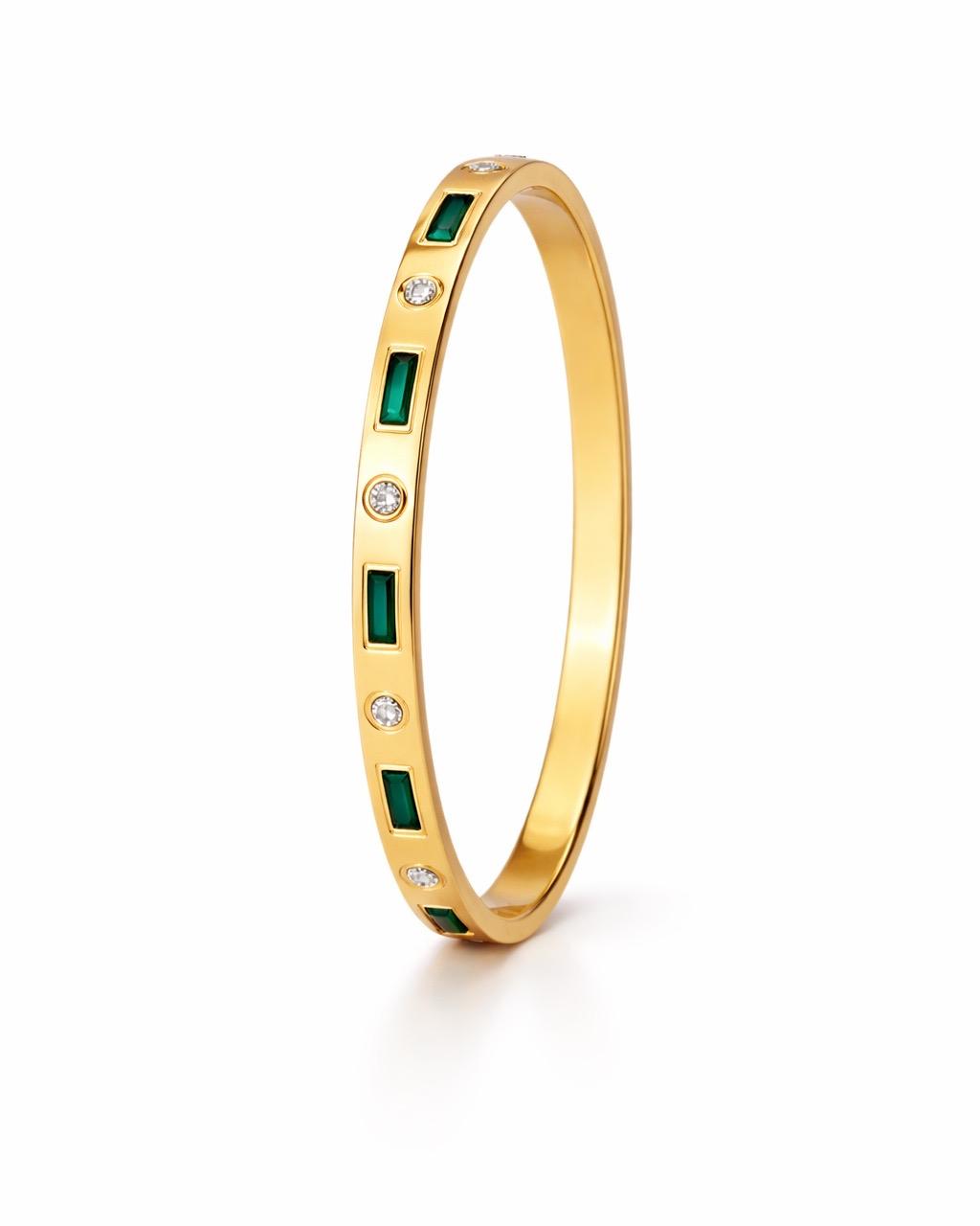 Green Emerald Bangle Bracelet