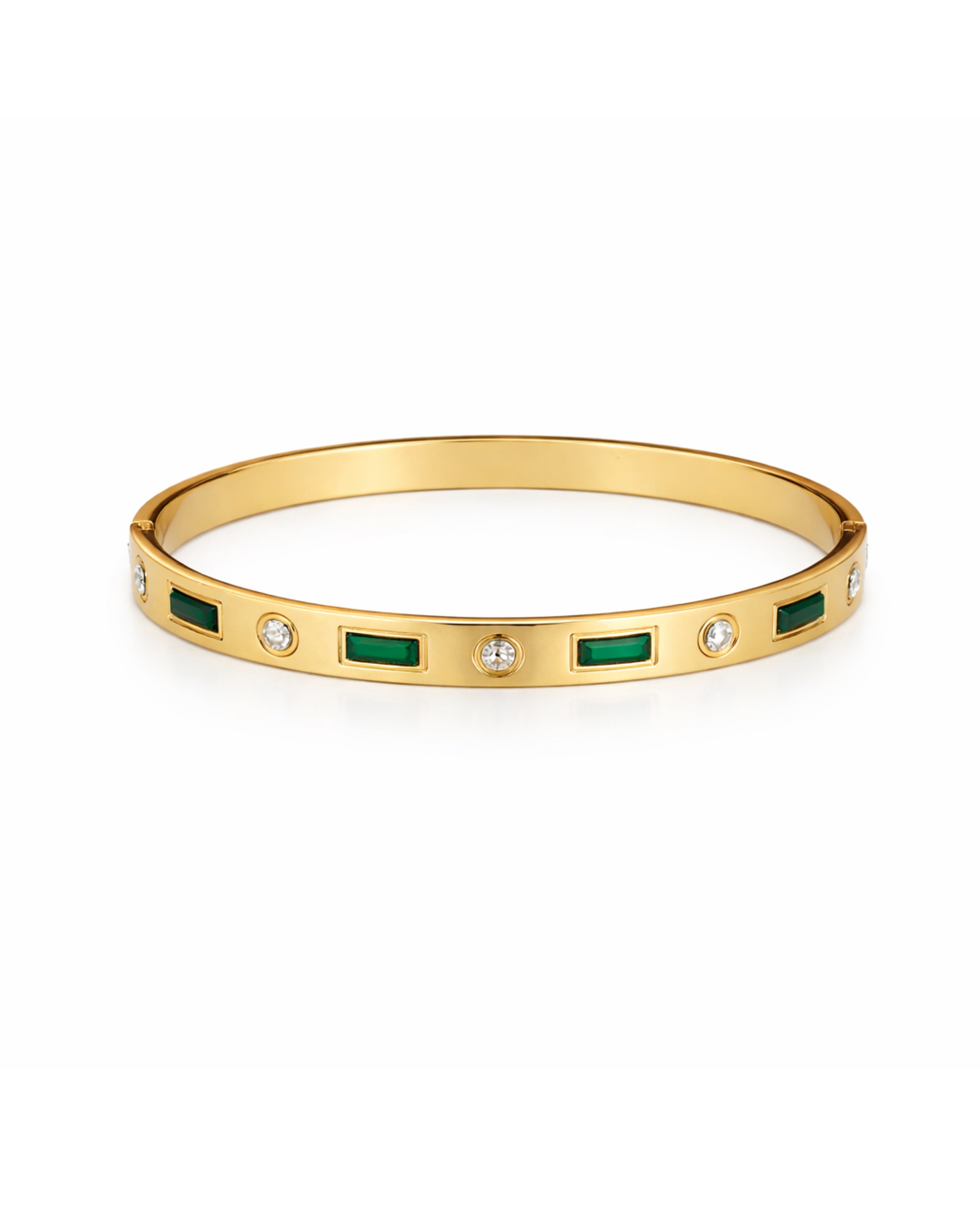Green Emerald Bangle Bracelet