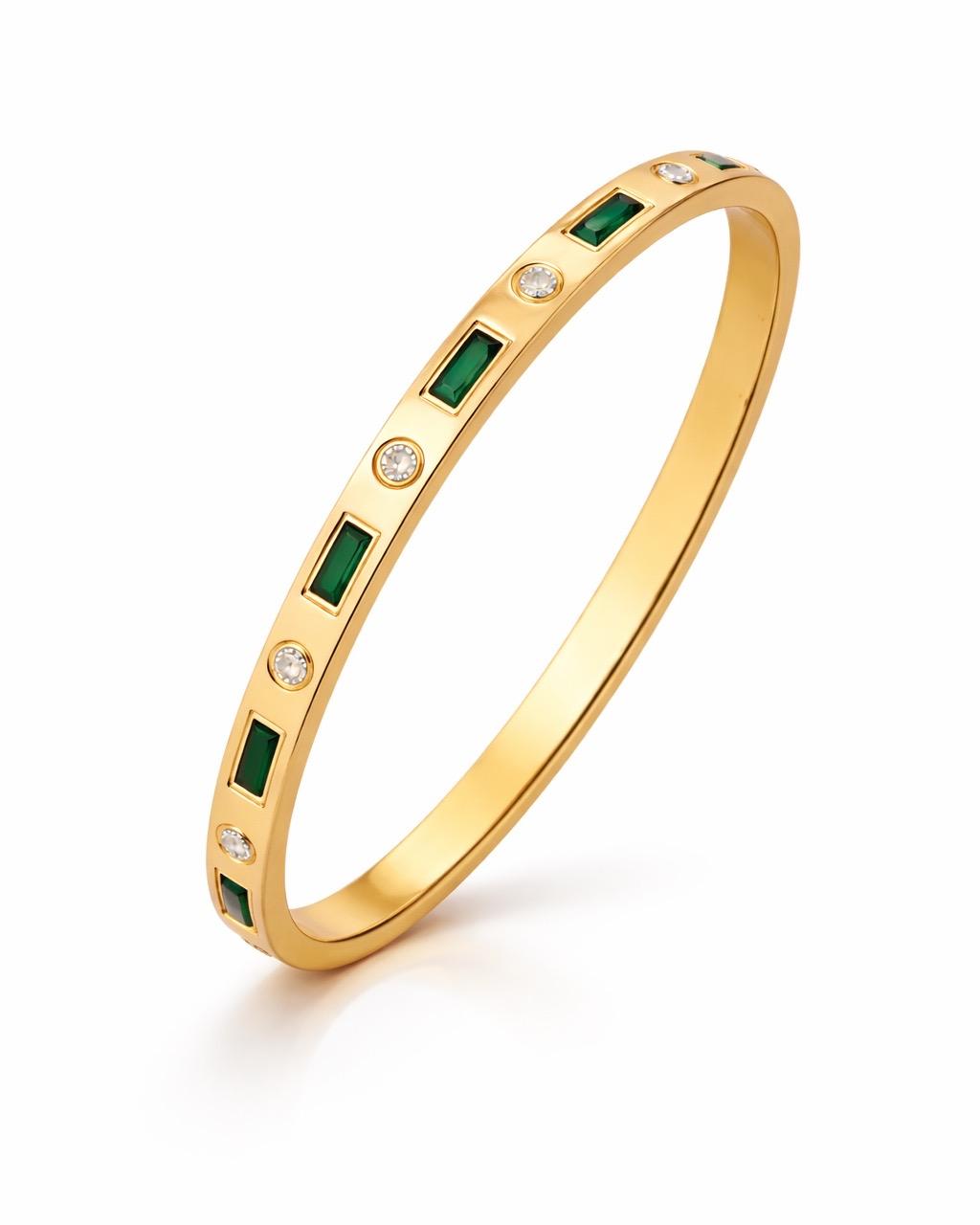 Green Emerald Bangle Bracelet