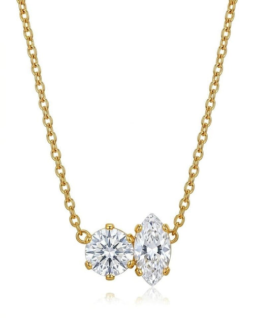 Marquise Dual Stone Necklace